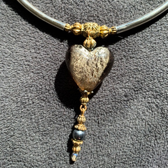 Silver and Gold-Tone Beaded Choker - Picture 2 of 5